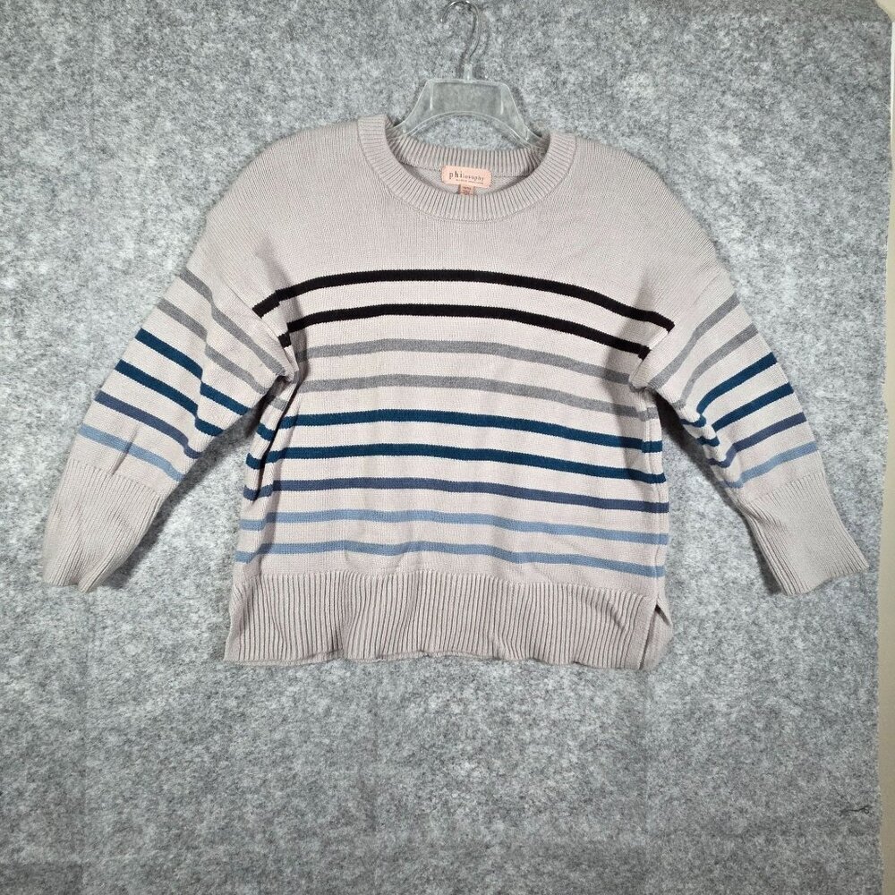 Philosophy Women's Long Sleeve Pullover Sweater Striped Size 1X